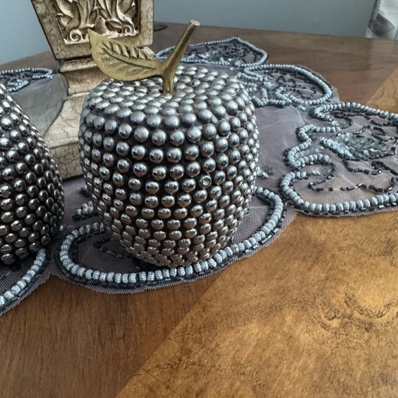 Silver and brass mid century stud 2 pcs decor - Picture 4 of 6